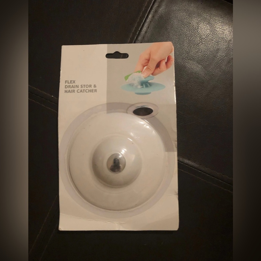 White Flex Drain Stop & Hair Catcher
